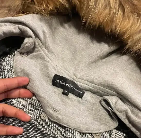 In The Attic Homme Japanese Brand Multi-Layered Knit Faux Fur Hoodie Jacket - Picture 5 of 8